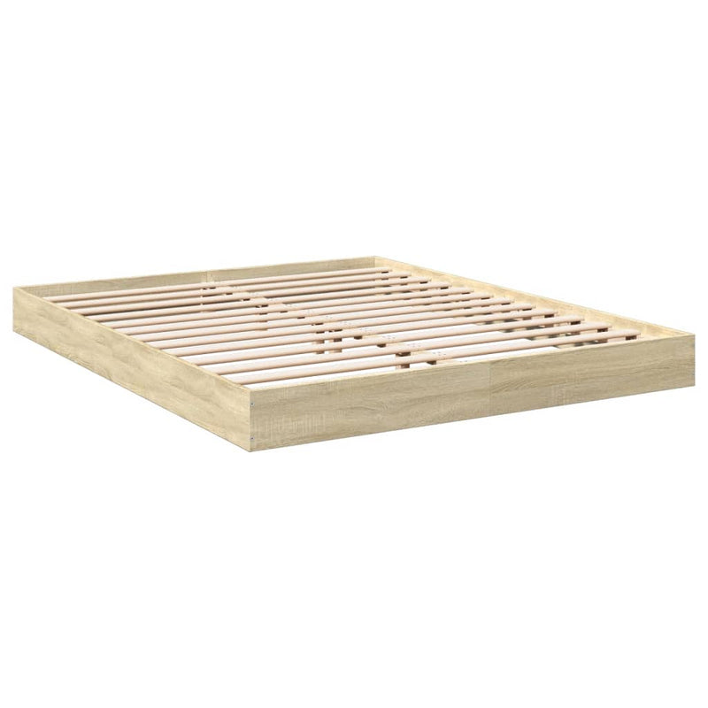 Bedframe bewerkt hout sonoma eikenkleurig 160x200 cm