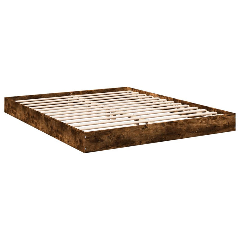Bedframe bewerkt hout gerookt eikenkleurig 160x200 cm