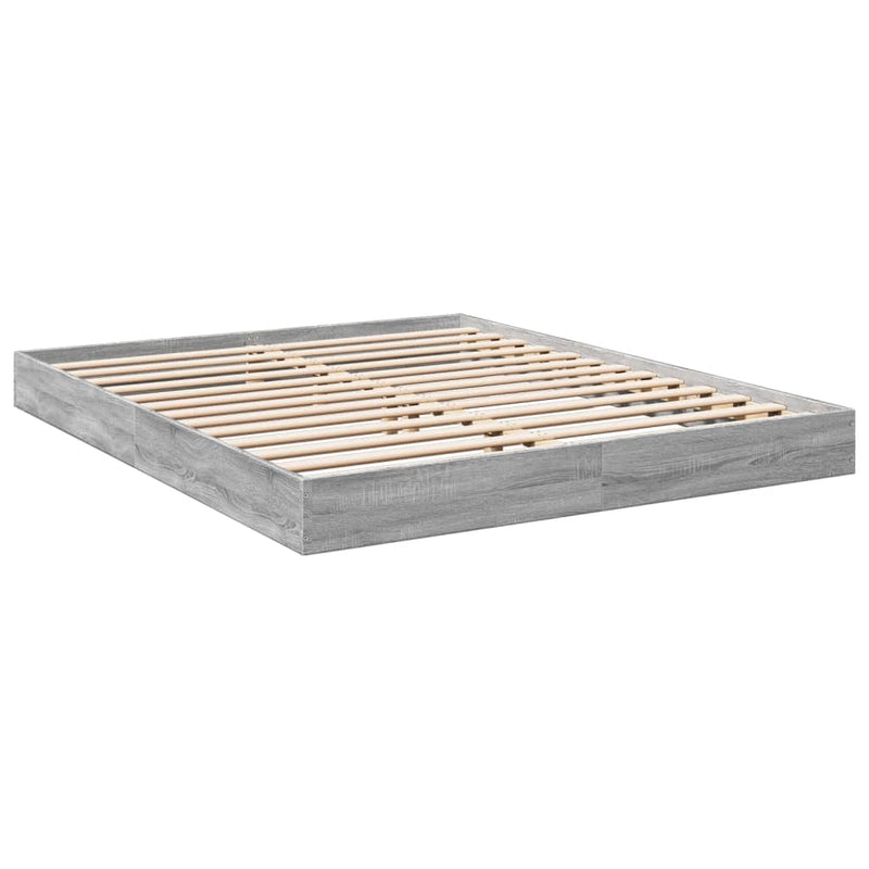 Bedframe bewerkt hout grijs sonoma eikenkleurig 160x200 cm