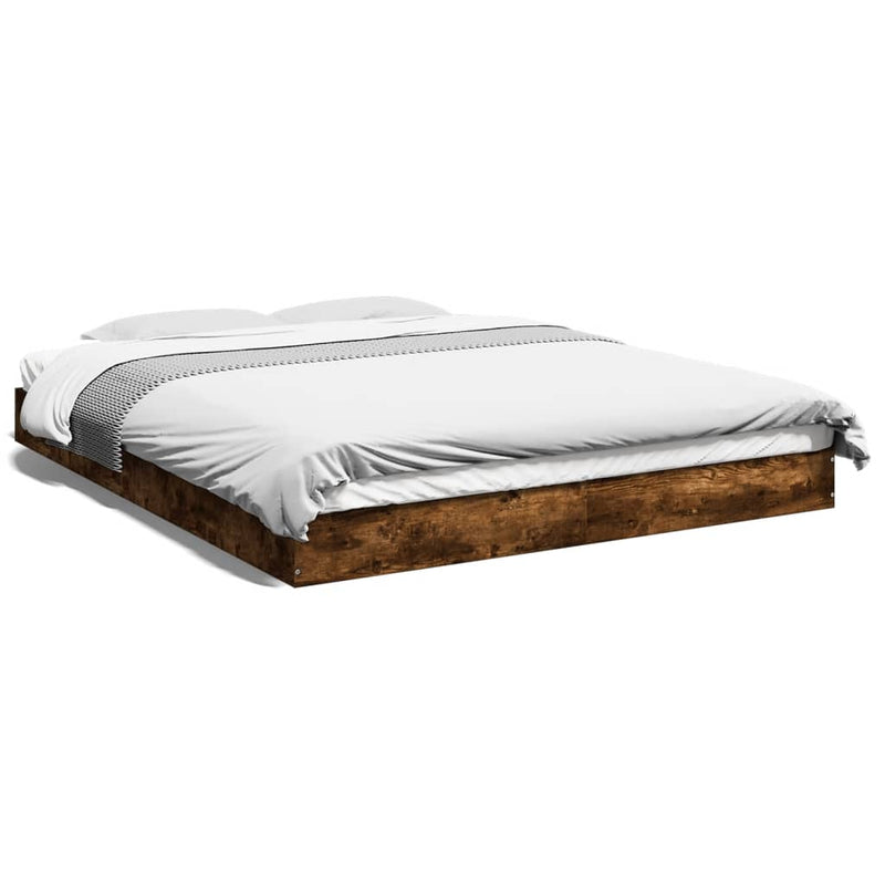 Bedframe bewerkt hout gerookt eikenkleurig 150x200 cm