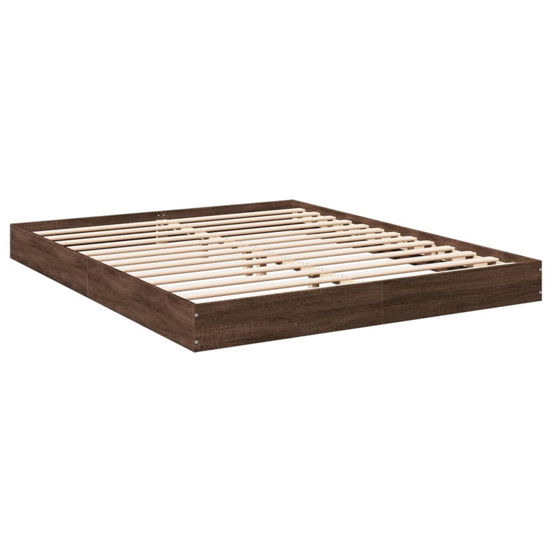 Bedframe bewerkt hout bruin eikenkleur 150x200 cm