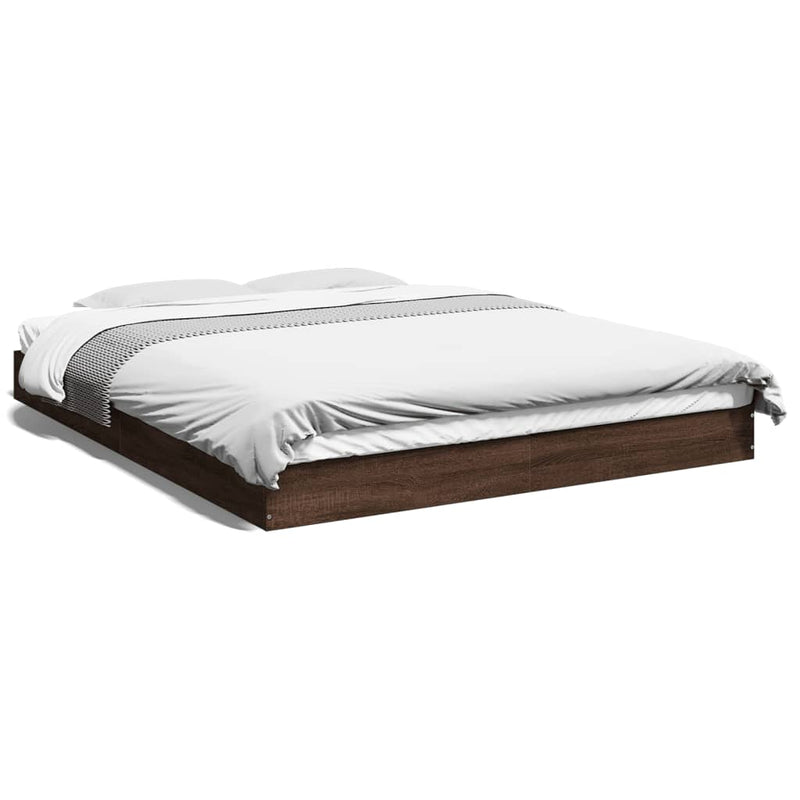 Bedframe bewerkt hout bruin eikenkleur 150x200 cm