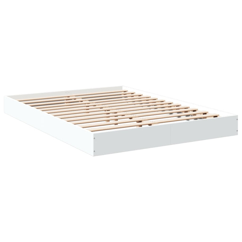 Bedframe bewerkt hout wit 140x200 cm