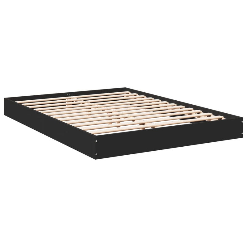 Bedframe bewerkt hout zwart 140x200 cm