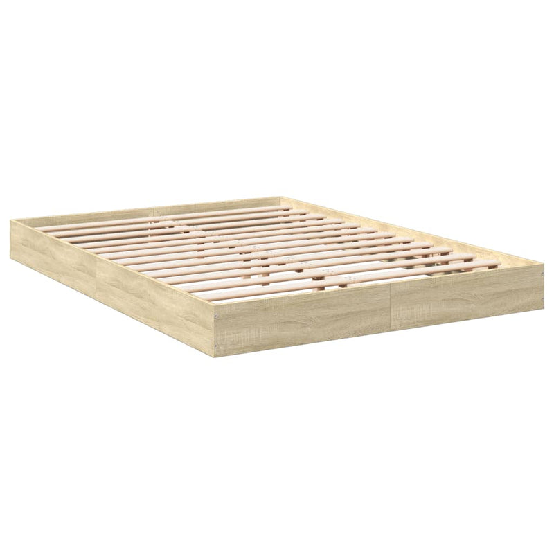 Bedframe bewerkt hout sonoma eikenkleurig 140x200 cm