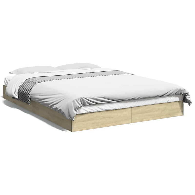 Bedframe bewerkt hout sonoma eikenkleurig 140x200 cm