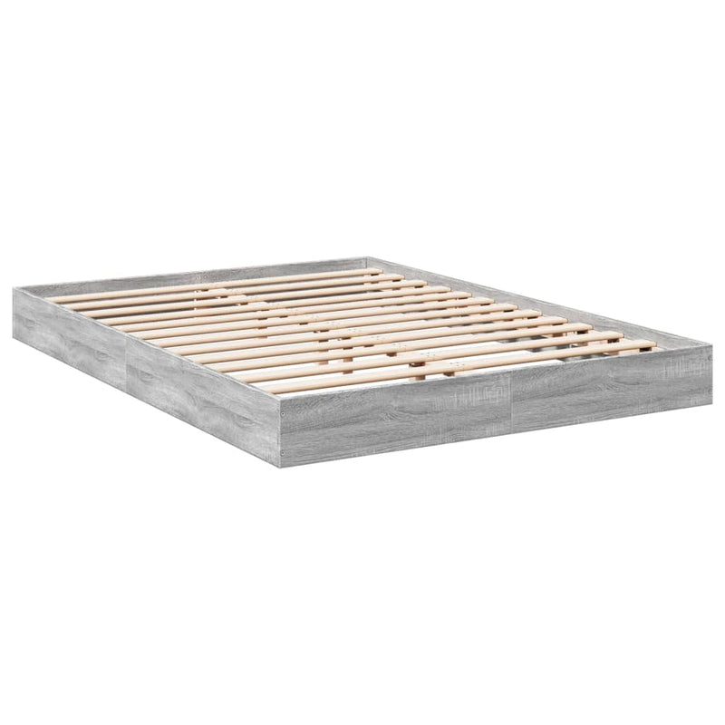 Bedframe bewerkt hout grijs sonoma eikenkleurig 140x200 cm