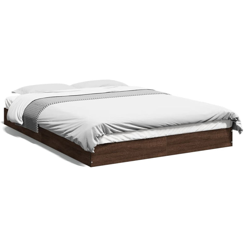 Bedframe bewerkt hout bruin eikenkleur 140x200 cm