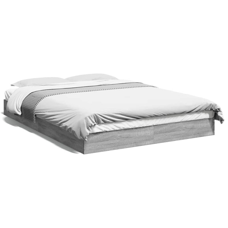 Bedframe bewerkt hout grijs sonoma eikenkleurig 140x190 cm