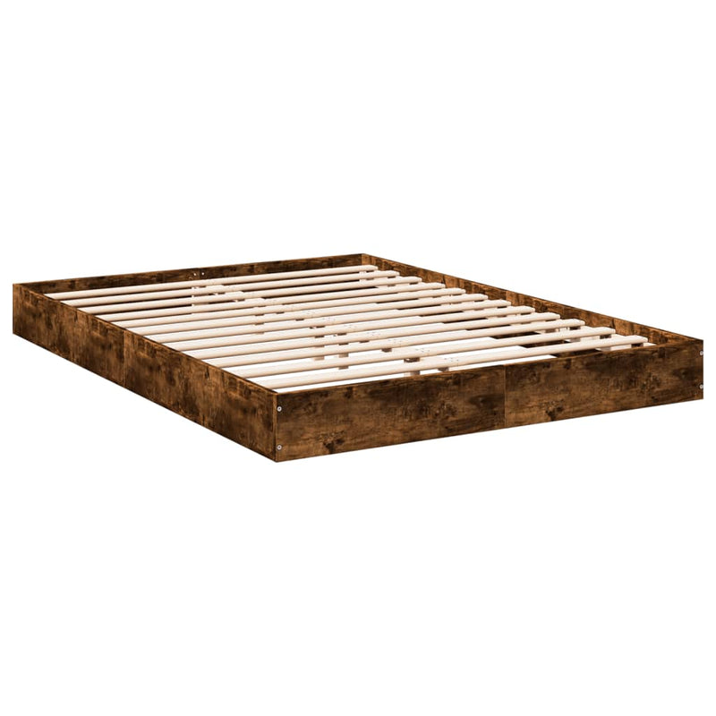 Bedframe bewerkt hout gerookt eikenkleurig 120x190 cm