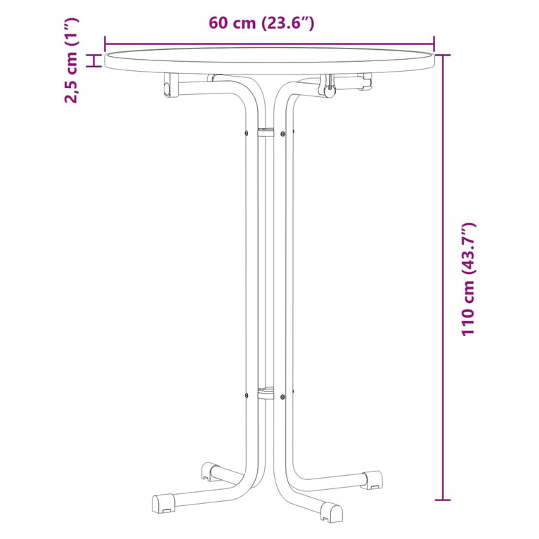 Eettafel Ø 60x110 cm bewerkt hout en staal wit