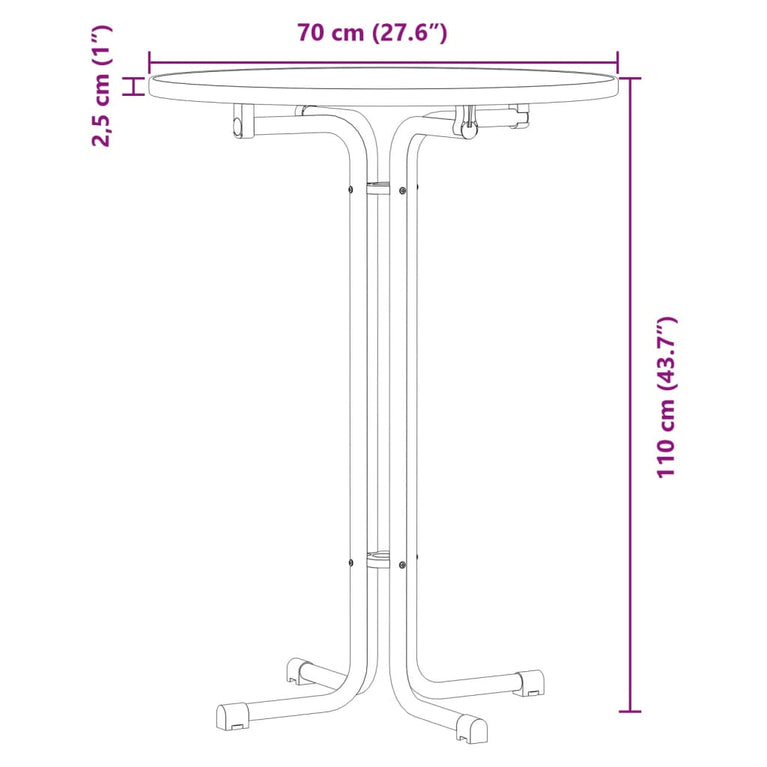 Eettafel Ø 70x110 cm bewerkt hout en staal wit