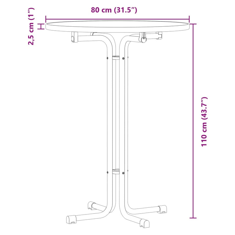 Eettafel Ø 80x110 cm bewerkt hout en staal wit