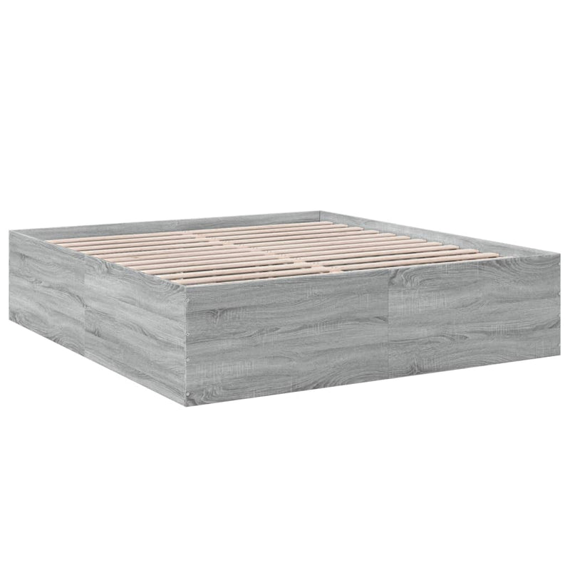 Bedframe bewerkt hout grijs sonoma eikenkleurig 200x200 cm