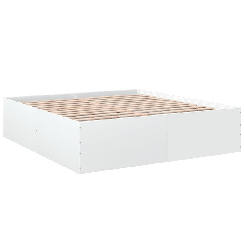 Bedframe bewerkt hout wit 180x200 cm