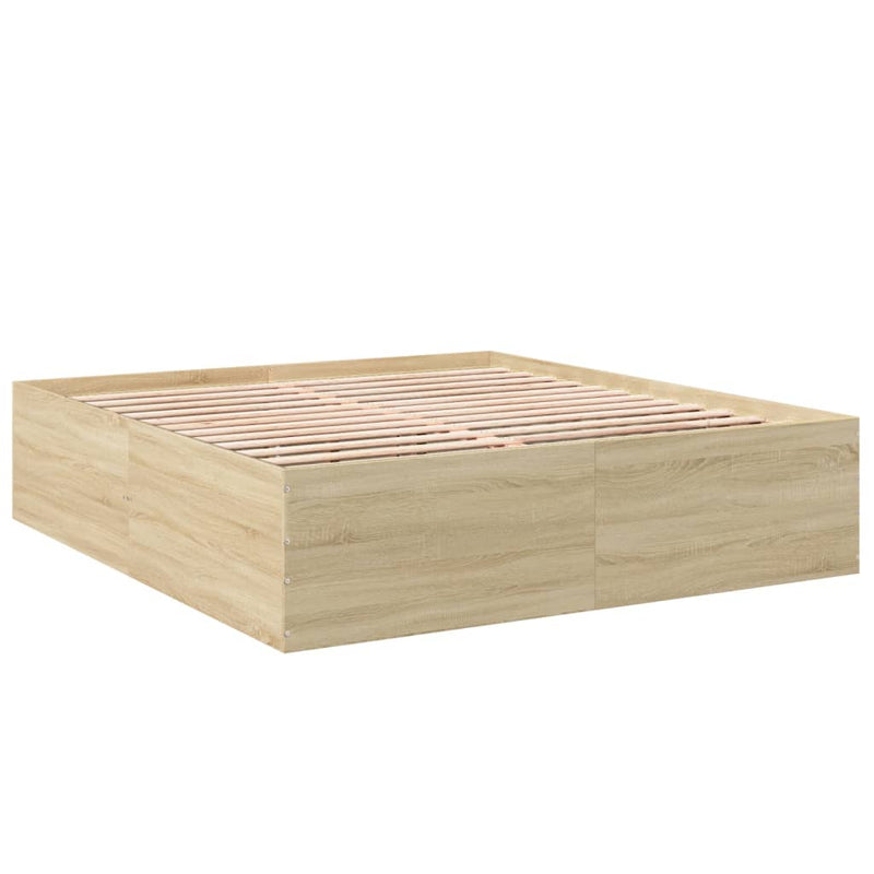 Bedframe bewerkt hout sonoma eikenkleurig 180x200 cm