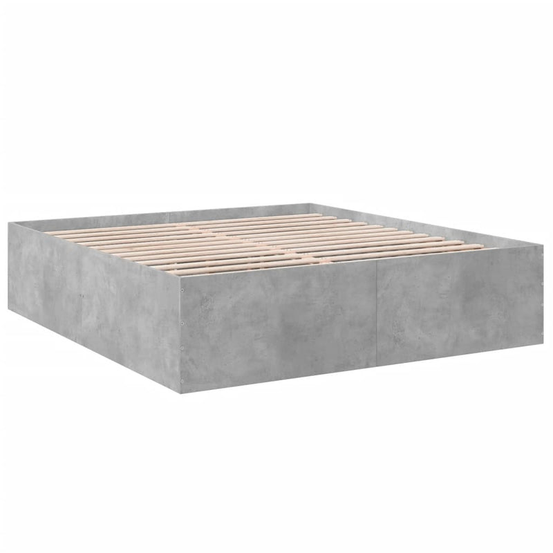 Bedframe bewerkt hout betongrijs 180x200 cm