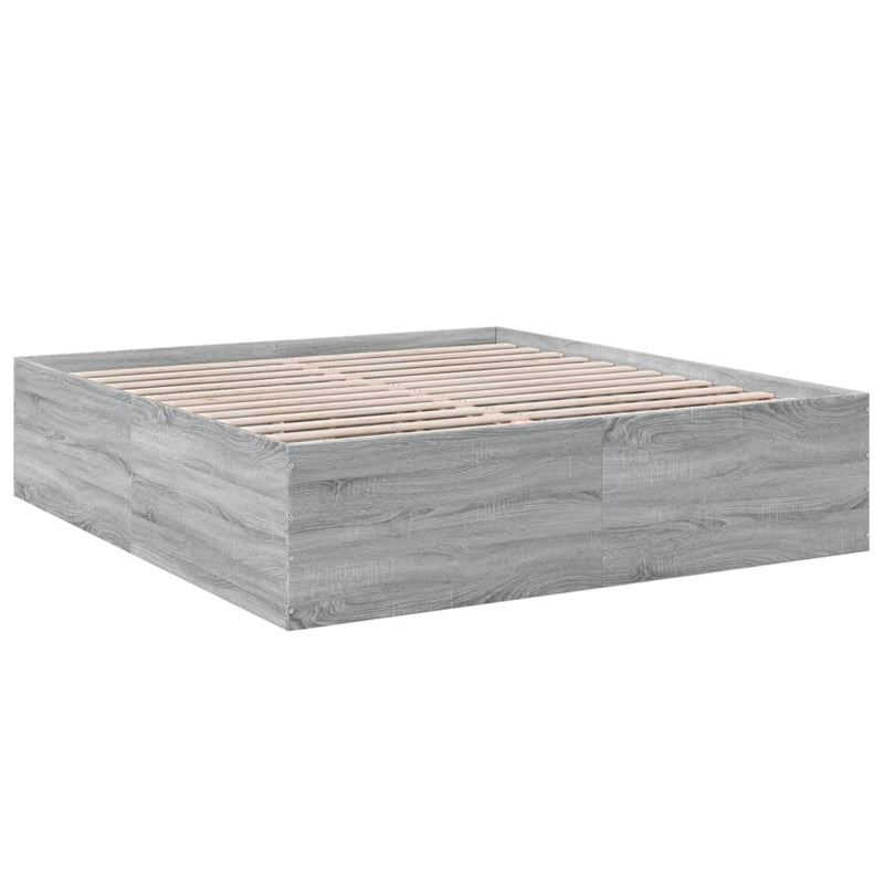 Bedframe bewerkt hout grijs sonoma eikenkleurig 180x200 cm