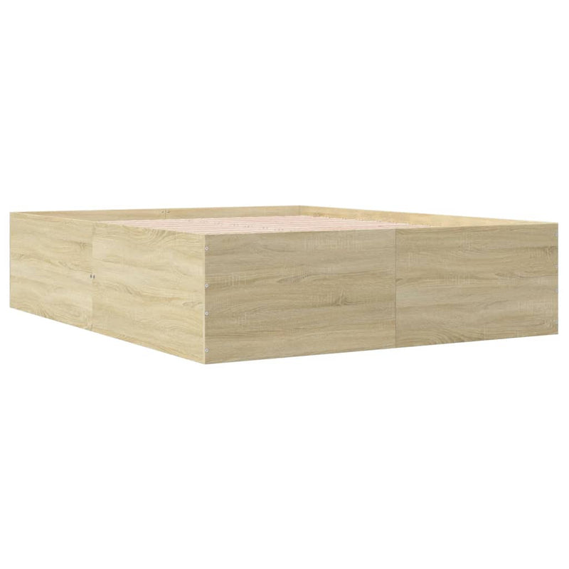 Bedframe bewerkt hout sonoma eikenkleurig 160x200 cm