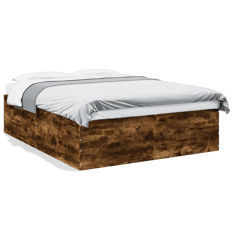 Bedframe bewerkt hout gerookt eikenkleurig 160x200 cm