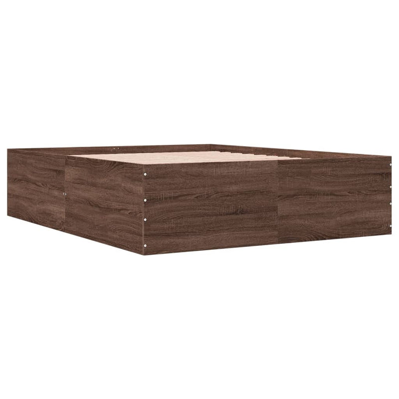 Bedframe bewerkt hout bruin eikenkleur 150x200 cm