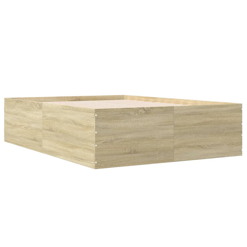 Bedframe bewerkt hout sonoma eikenkleurig 140x200 cm