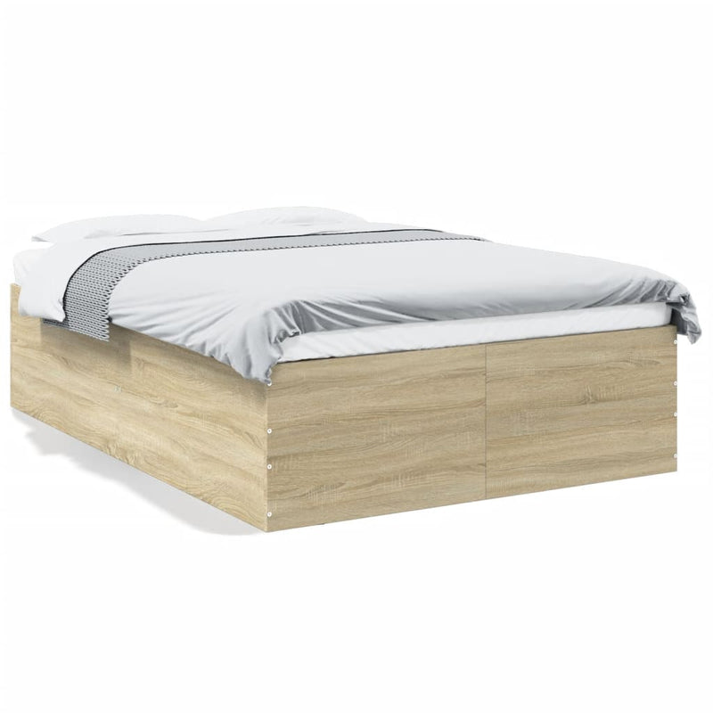 Bedframe bewerkt hout sonoma eikenkleurig 140x200 cm