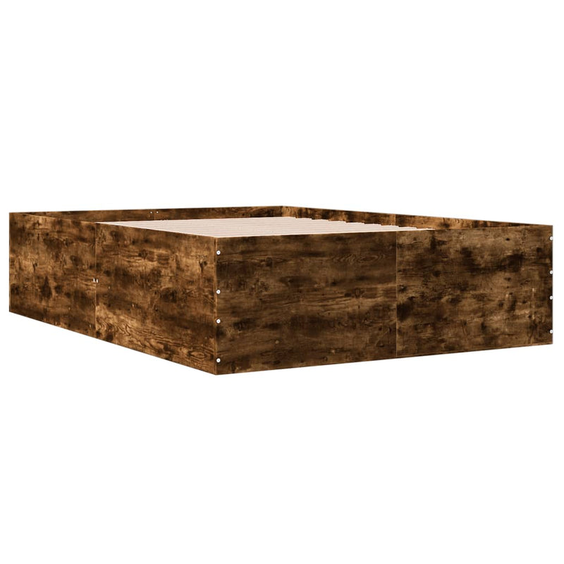 Bedframe bewerkt hout gerookt eikenkleurig 140x200 cm