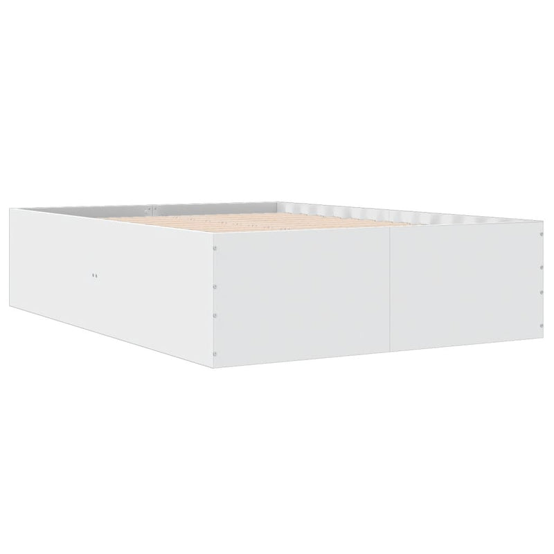 Bedframe LED massief hout wit 120x200 cm