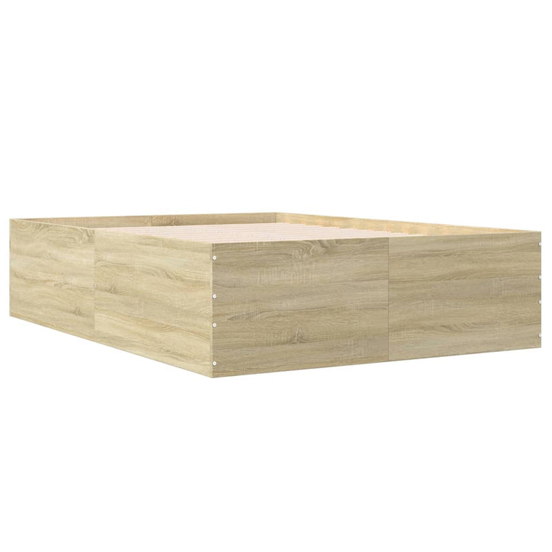 Bedframe bewerkt hout sonoma eikenkleurig 120x200 cm