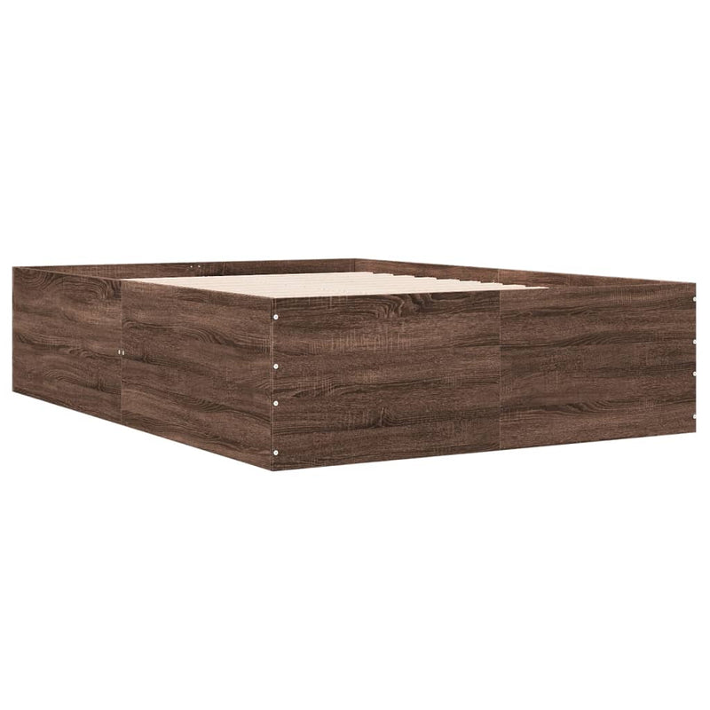 Bedframe bewerkt hout bruin eikenkleur 120x200 cm