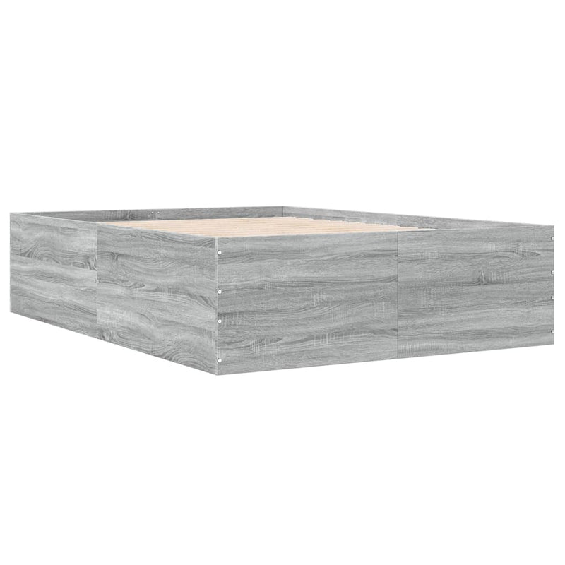 Bedframe bewerkt hout grijs sonoma eikenkleurig 140x190 cm