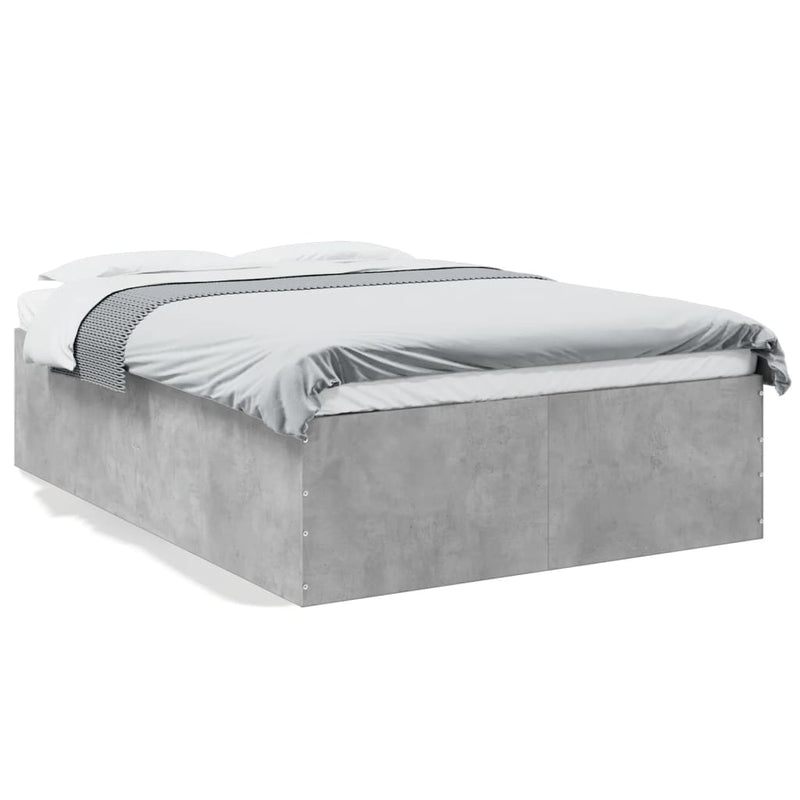 Bedframe bewerkt hout betongrijs 135x190 cm