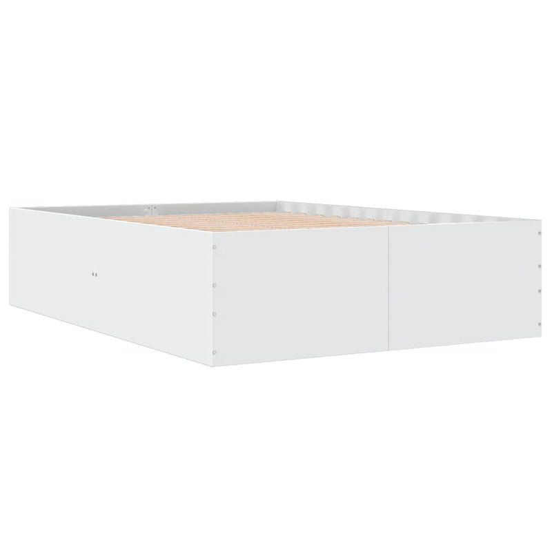 Bedframe bewerkt hout wit 120x190 cm