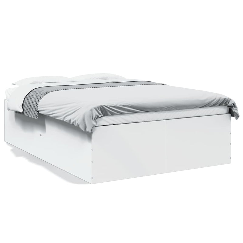 Bedframe bewerkt hout wit 120x190 cm