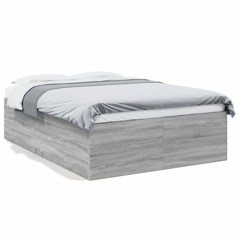 Bedframe bewerkt hout grijs sonoma eikenkleurig 120x190 cm