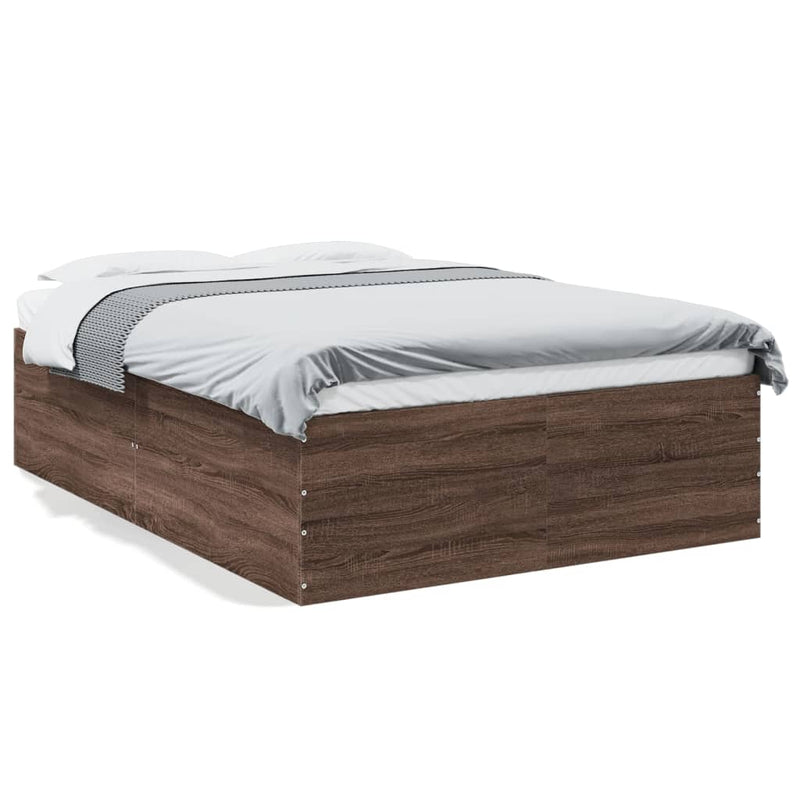 Bedframe bewerkt hout bruin eikenkleur 120x190 cm
