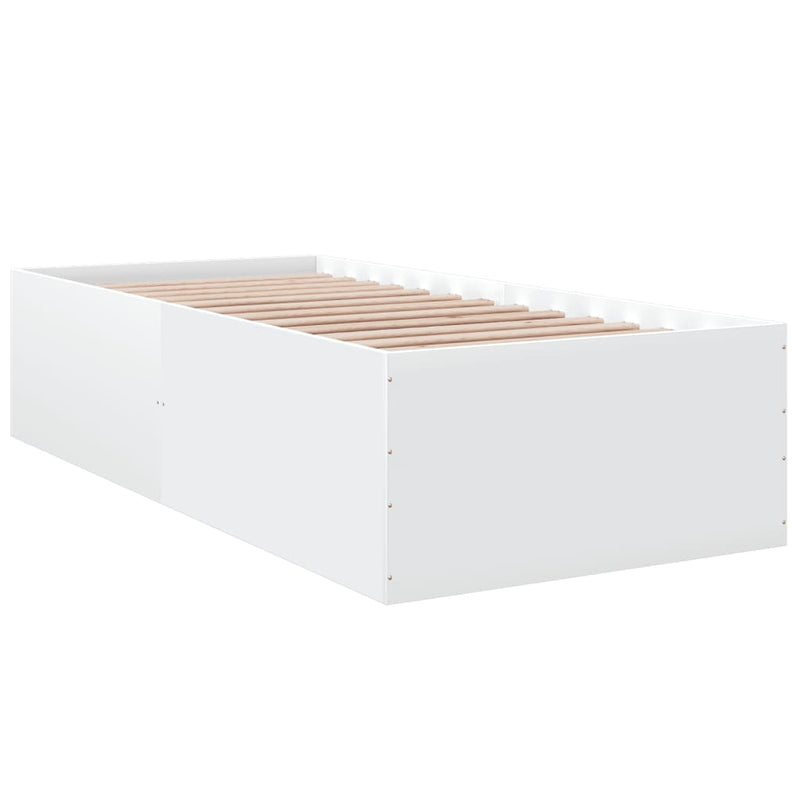 Bedframe bewerkt hout wit 100x200 cm