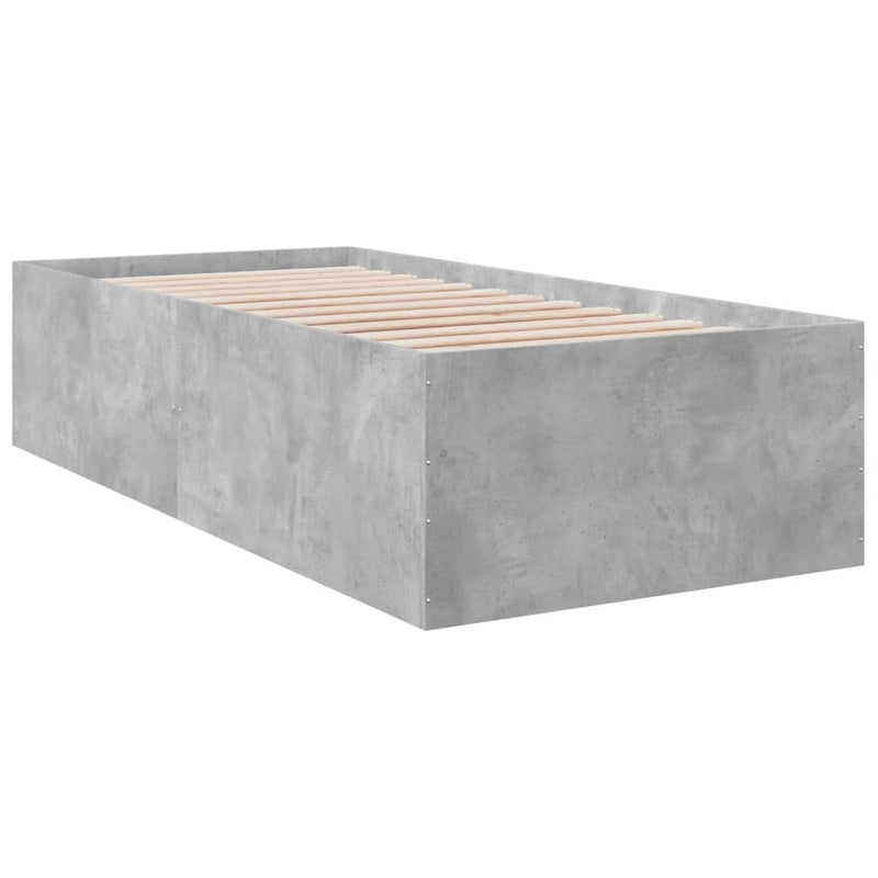 Bedframe bewerkt hout betongrijs 100x200 cm