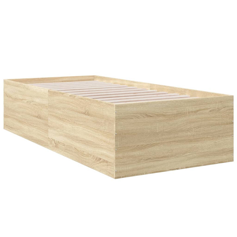 Bedframe bewerkt hout sonoma eikenkleurig 90x200 cm