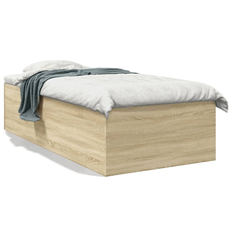 Bedframe bewerkt hout sonoma eikenkleurig 90x200 cm