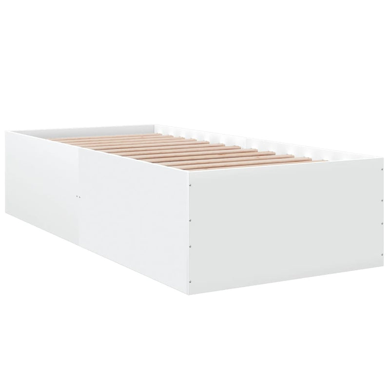 Bedframe bewerkt hout wit 90x190 cm