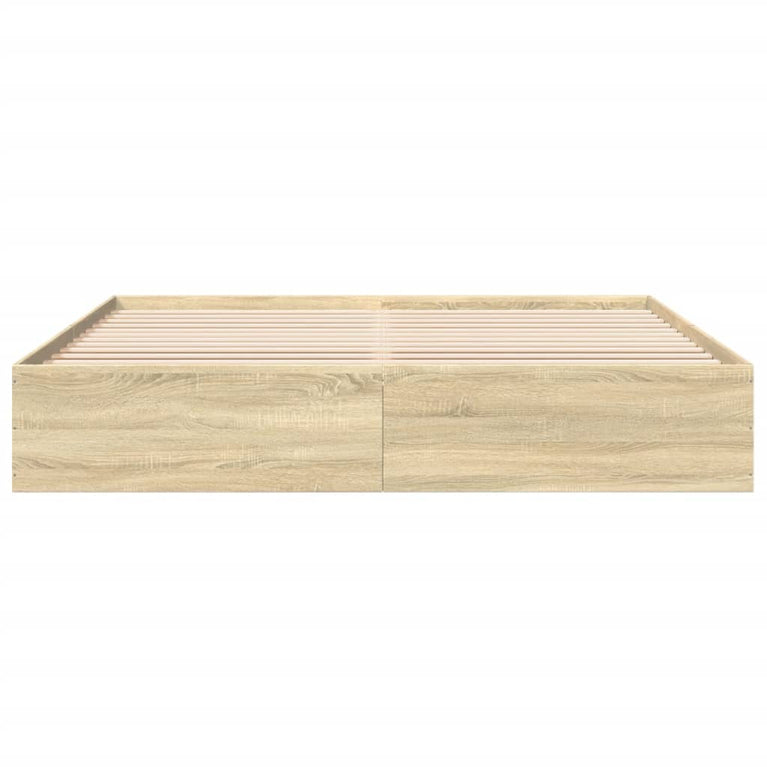 Bedframe bewerkt hout sonoma eikenkleurig 200x200 cm