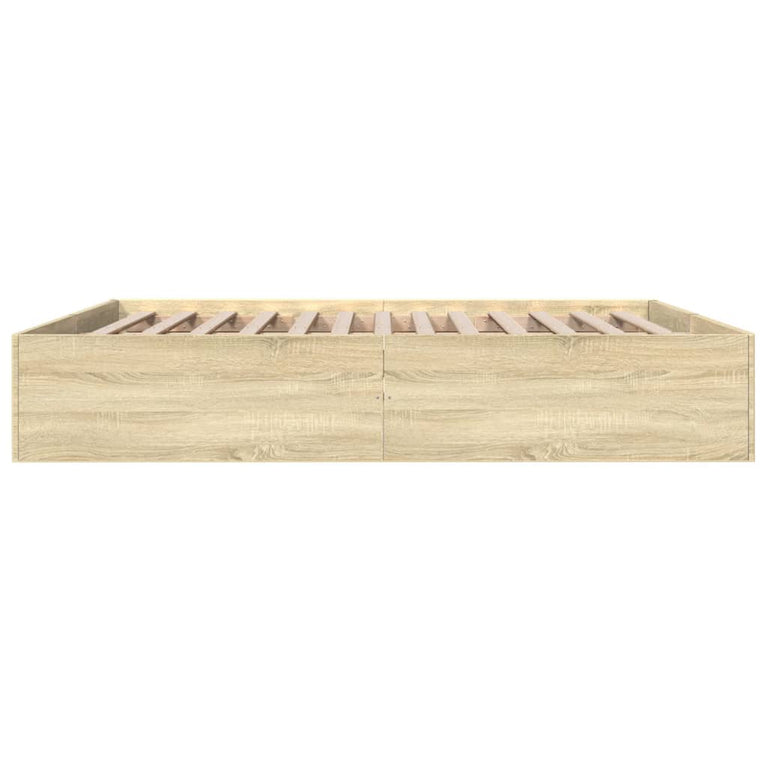 Bedframe bewerkt hout sonoma eikenkleurig 200x200 cm