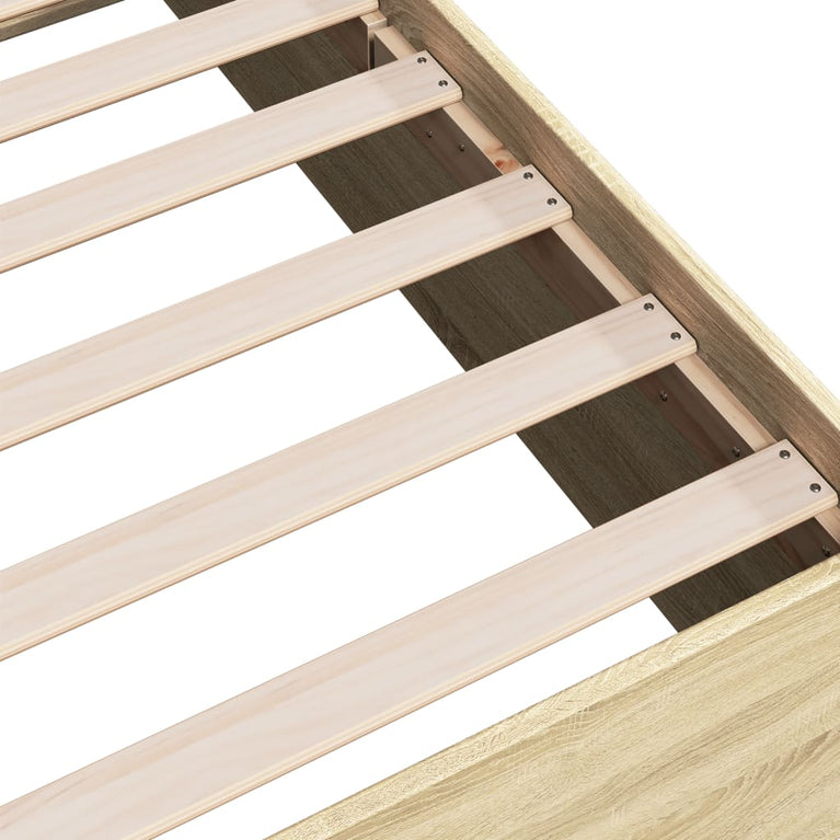Bedframe bewerkt hout sonoma eikenkleurig 200x200 cm