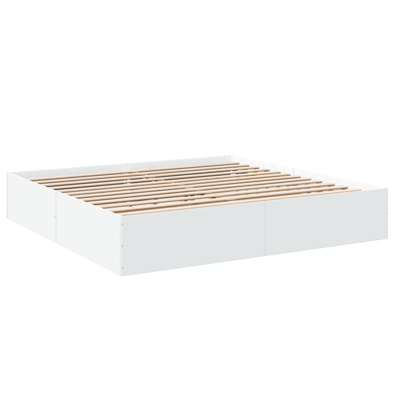 Bedframe bewerkt hout wit 180x200 cm