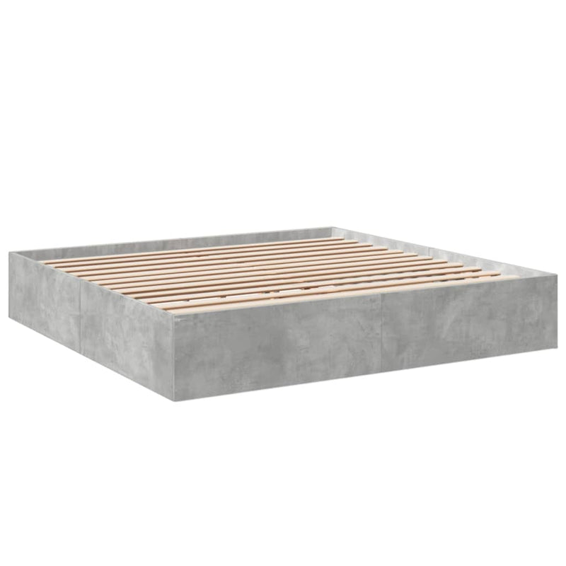 Bedframe bewerkt hout betongrijs 180x200 cm