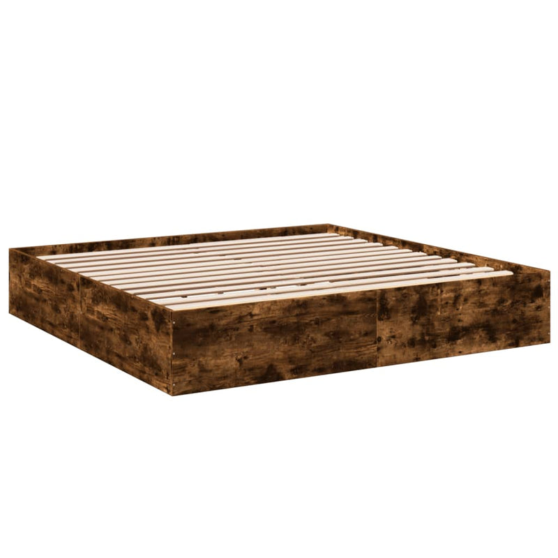 Bedframe bewerkt hout gerookt eikenkleurig 180x200 cm
