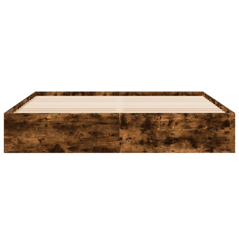 Bedframe bewerkt hout gerookt eikenkleurig 180x200 cm