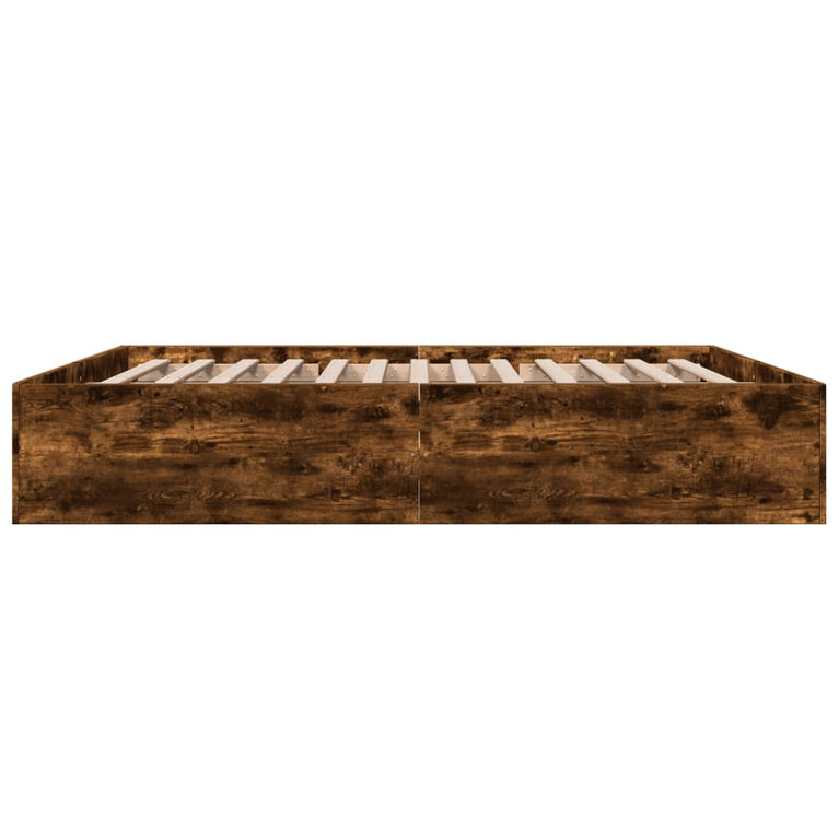 Bedframe bewerkt hout gerookt eikenkleurig 180x200 cm